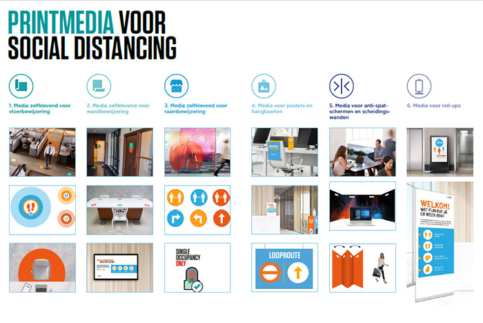 Brochure met overzicht van toepassingen en geschikte media